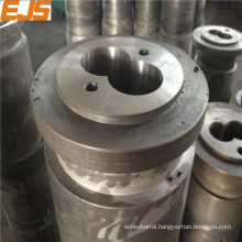 Bimetallic twin barrels for pvc pta pe extrusion to make tube settler